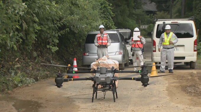 孤立解消めど立たず…氷見・床鍋地区でドローン使って食料品など運搬　3地区で孤立続く　富山・氷見市　|　富山のニュース｜天気・防災｜チューリップテレビ