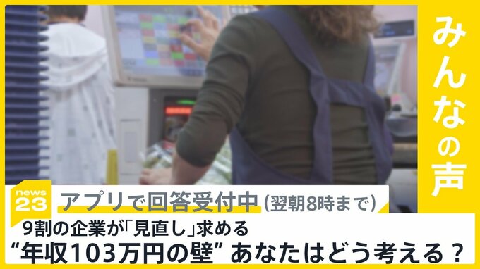 “年収103万円の壁”9割の企業が「撤廃」含め「見直し」求める　あなたの考えは？【news23】|TBS NEWS DIG