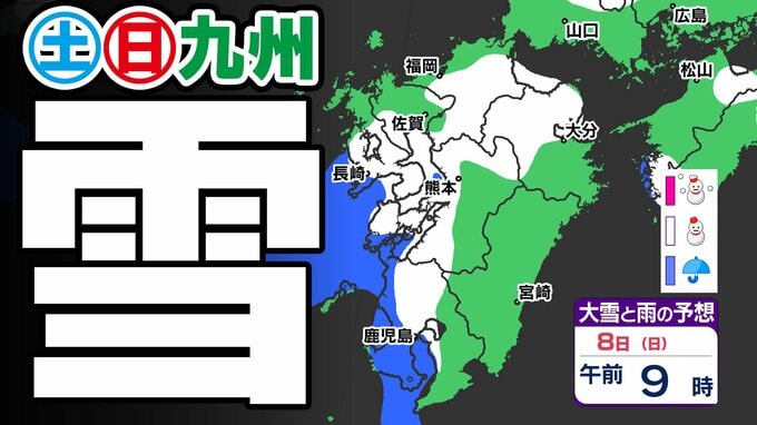 【九州 投票日 雪】福岡･熊本･佐賀･長崎･鹿児島に「雪」の予報【雪シミュレーション ６日（金）～８日（日）／  九州各都市の週間予報】大分･宮崎　雪の衆議院選挙投票日|TBS NEWS DIG