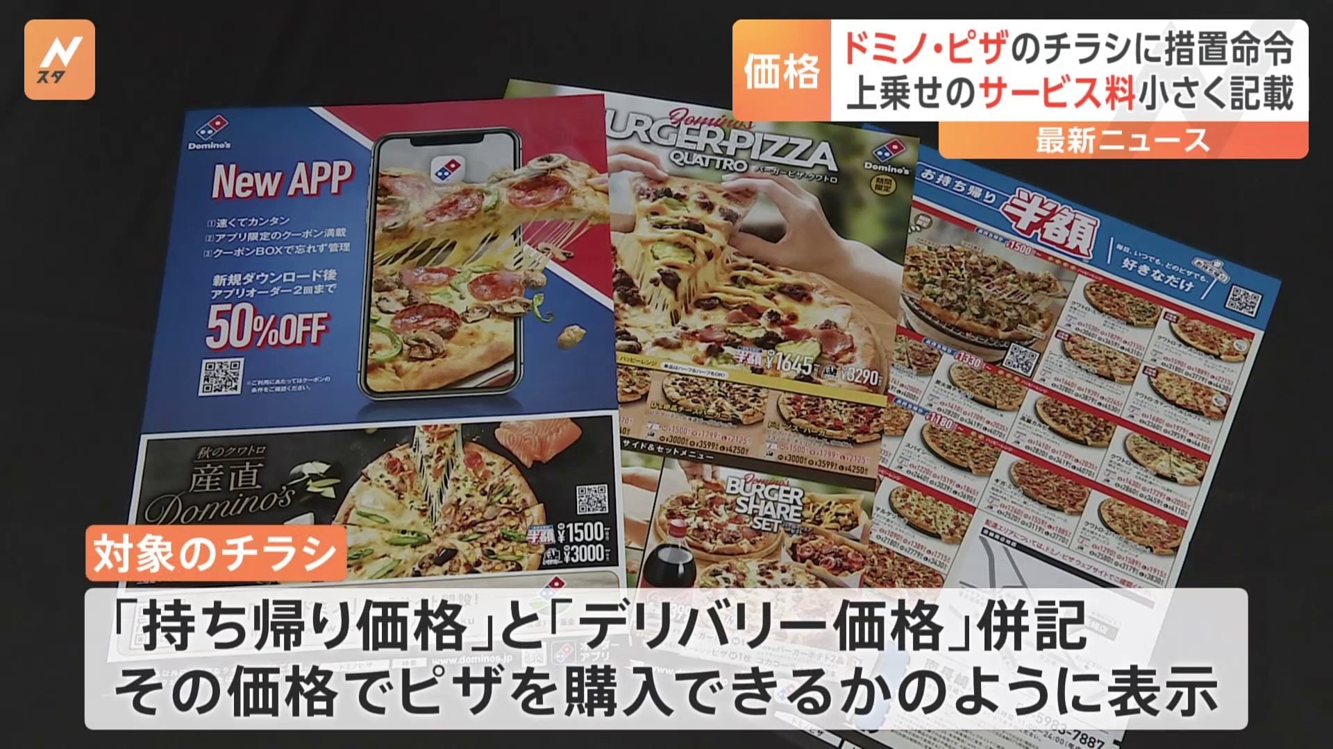 サービス料7%」の表記などめぐりドミノ・ピザに対して消費者庁が措置