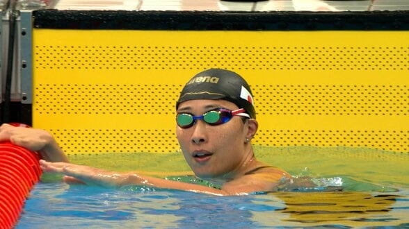 35歳・鈴木聡美、100m平泳ぎ予選で自身の大会記録に迫る1分06秒49 全体トップで決勝へ 通算11個目メダル狙う【アジア大会】|TBS NEWS DIG