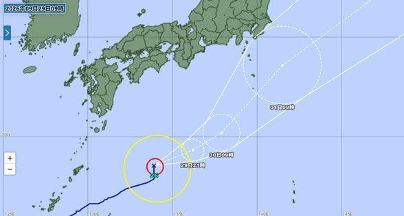 【台風情報】台風26号（スリゲ）日本の南を北東へ進む見込み 10月1日（木）に中心気圧996hPa、最大瞬間風速30m/sで伊豆諸島近海へ【雨と風の動きシミュレーション】　|　富山のニュース｜天気・防災｜チューリップテレビ