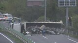 中央道上り線 須玉ICー韮崎IC 大型トラック横転事故による通行止め解除|TBS NEWS DIG