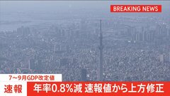 【速報】7-9月期GDP 年率0.8%マイナスに… “民間企業による原油などの在庫積み増し”で速報値から上方修正　個人消費は9月に外食落ち込みで下方修正| TBS CROSS DIG with Bloomberg