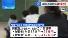 高校生がいる世帯の扶養控除　所得税控除は年間38万円→25万円に縮小案　児童手当拡充で手取りは増| TBS CROSS DIG with Bloomberg