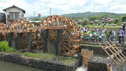 日本最古の三連水車が稼働 今年も農地潤す 福岡・朝倉市 | 福岡の