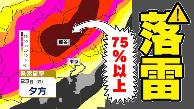 【東京首都圏 突然の雨に注意 台風２号も発生】落雷・突風・急な激しい雨・ひょうに注意【雨・発雷確率シミュレーション23日（月）～24日（火）警報発表の可能性は？】東京・神奈川・埼玉・千葉・群馬・栃木・茨城|TBS NEWS DIG