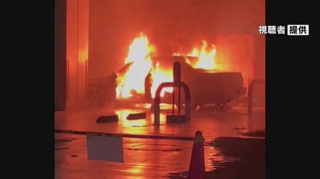 市役所駐車場で車が炎上 “エンジンを始動させようとしたら助手席から出火” 55歳の公務員の男性が軽いやけど 山梨・甲府市|TBS NEWS DIG