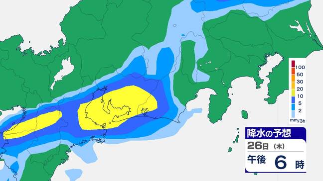 【東海地方】夜遅くにかけ雷を伴う激しい雨のおそれ…多いところでは1時間に40mmの予想【雨風シミュレーション】土砂災害や浸水に警戒を|TBS NEWS DIG