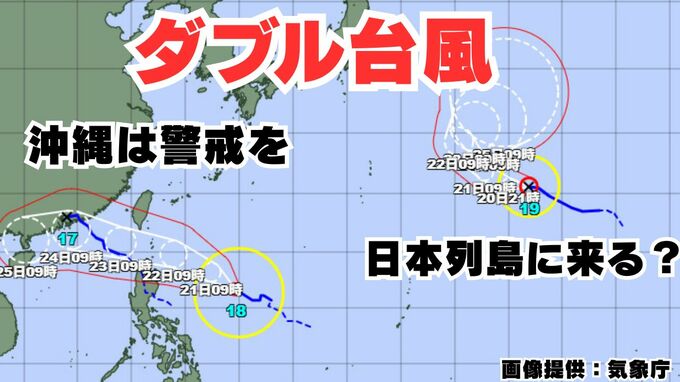 【トリプル台風→ダブル台風に】「台風18号」沖縄地方は高波に警戒を「台風19号」日本列島には来る？16日間の天気シミュレーション【気象庁 台風情報・20日正午更新】|TBS NEWS DIG