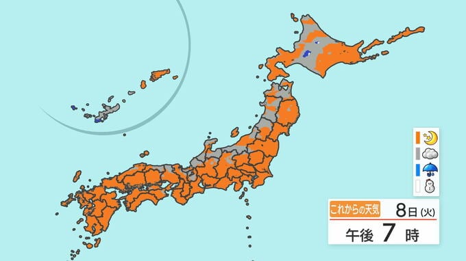 皆既月食+惑星食 今夜の天気は？日本全国晴れ・雲の予想シミュレーション午後6時～午後10時　|　鹿児島のニュース｜MBC NEWS｜南日本放送