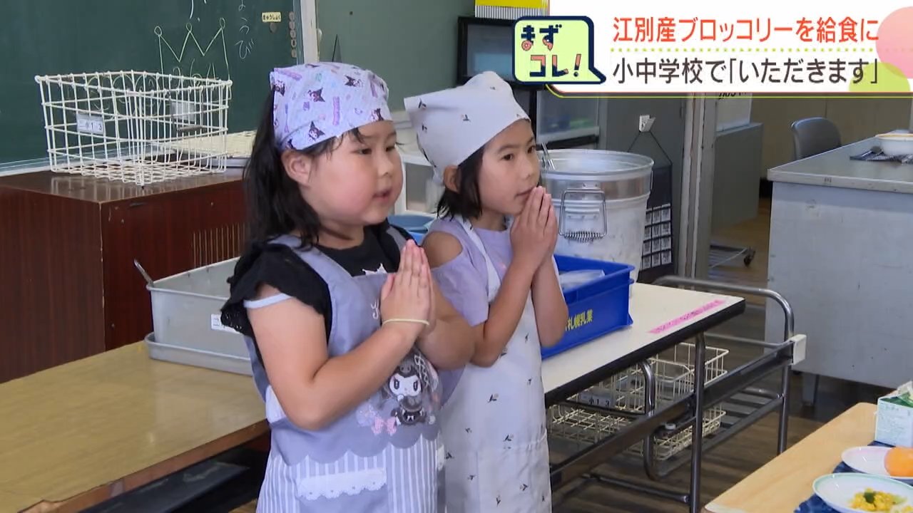 食育】給食に地元のブロッコリー登場 JA道央が北海道江別市内の全25校