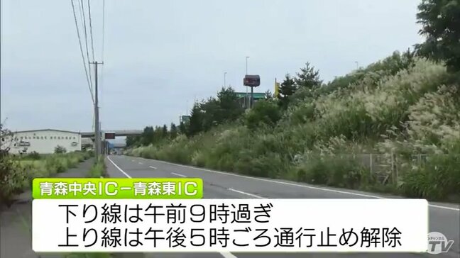 青森中央ＩＣ付近でタンクローリーから出火　東北自動車道の一部の区間で約9時間の通行止め　7日午後5時過ぎに通行再開　青森市|TBS NEWS DIG