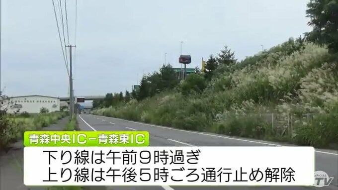 青森中央ＩＣ付近でタンクローリーから出火　東北自動車道の一部の区間で約9時間の通行止め　7日午後5時過ぎに通行再開　青森市|TBS NEWS DIG