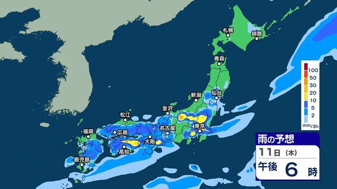 【大雨情報】西日本と東日本で“滝のような”非常に激しい雷雨の所も　東日本では11日にかけて土砂災害や低地の浸水などに警戒【3時間ごとの雨シミュレーション・10日午後9時更新】　|　新潟のニュース・天気｜BSN NEWS｜BSN新潟放送