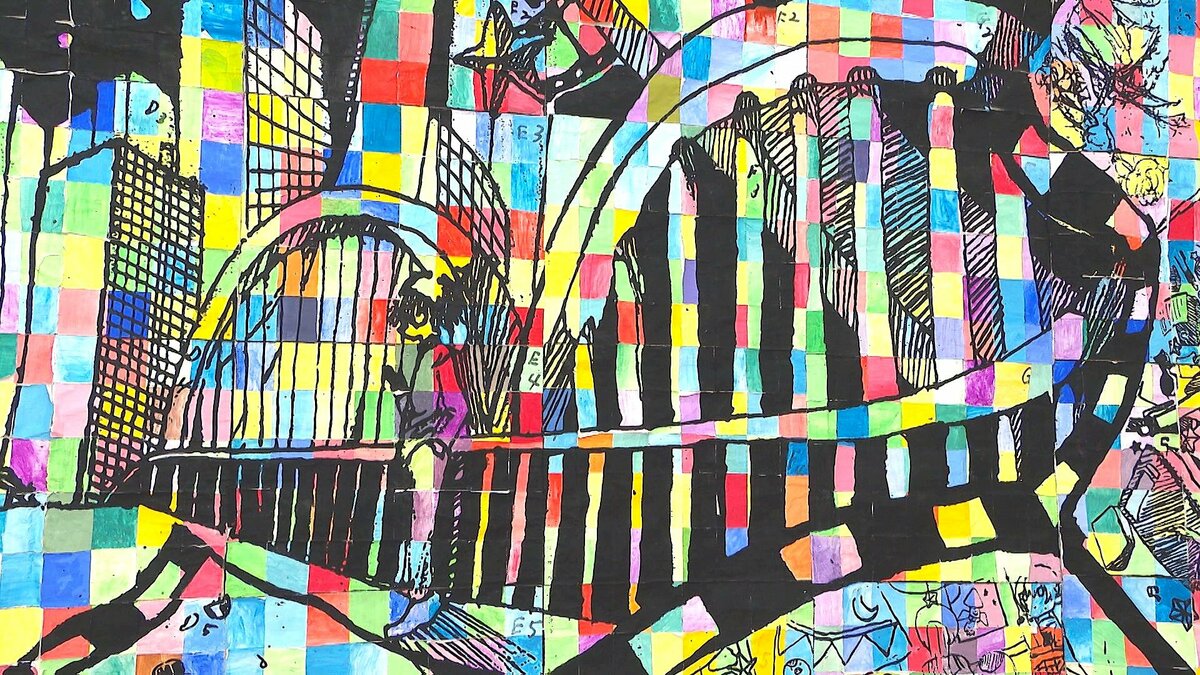 中学生の絵画や立体作品311点の展示会 自由な発想で表現、共同制作した