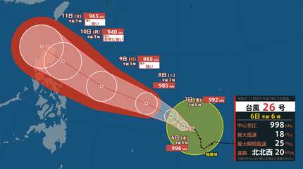 ダブル台風】台風26号（フォンウォン）マリアナ諸島で発生 9日には