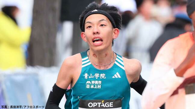 青学大の黒田朝日、2時間6分5秒の学生新記録!「無我夢中で、記憶ない...」コース間違えるハプニングも...若林宏樹の記録わずかに上回る|TBS NEWS DIG