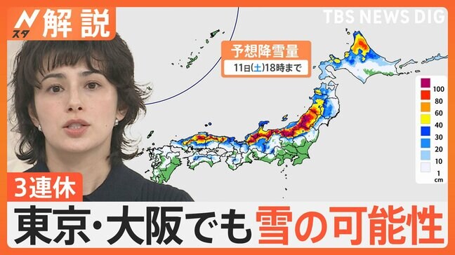 今季最強寒波 金曜にかけ警報級大雪か、3連休 東京・大阪で雪の可能性【Nスタ解説】|TBS NEWS DIG
