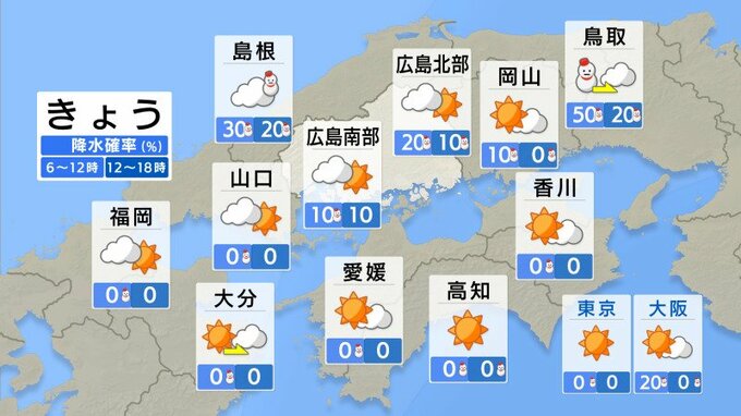 【きょう1/12(月)広島天気】雪のピーク過ぎるも　東広島市・世羅町で-7℃台の冷え込み　最大限の防寒を|TBS NEWS DIG