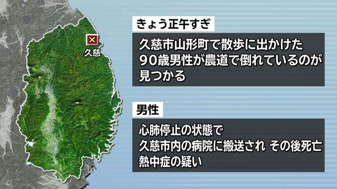 農道で90歳の男性が倒れているのが見つかり病院に搬送　死亡を確認　熱中症の疑い　岩手・久慈市|TBS NEWS DIG