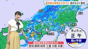 【9日午後の天気】大阪・兵庫で昼すぎ、東海地方で夕方や夜遅くにかけて“線状降水帯発生”のおそれ　関東でも夜遅くに激しい雨の可能性　こまめに確認を【予報士解説】|TBS NEWS DIG