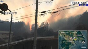 岩手県陸前高田市で新たな山林火災　大船渡市末崎町方面に延焼中　中継|TBS NEWS DIG