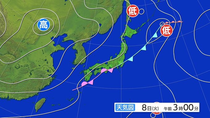 【大雨情報】北陸地方は夕方にかけて土砂災害に注意を　気圧の谷や寒気の影響を受け雨に　前線は北陸地方から東北地方へ【雨風シミュレーション】|TBS NEWS DIG