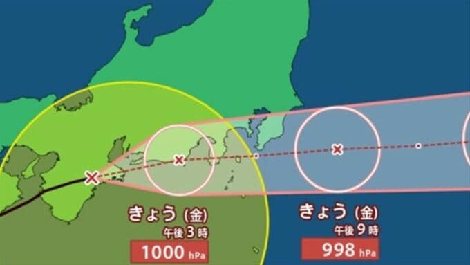 【台風情報】台風15号　和歌山県北部に上陸　東海、関東甲信は５日夜のはじめ頃にかけ　線状降水帯が発生のおそれ　【進路予想・雨と風のシミュレーション・発雷確率】　|　山梨のニュース | ＵＴＹテレビ山梨