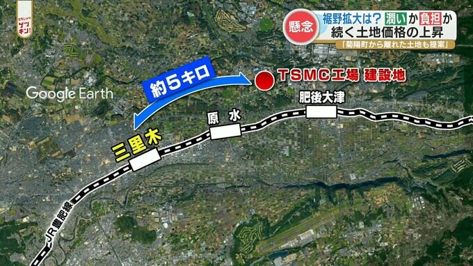 『思ったより熊本は土地が高いね』TSMC進出で周辺の地価「大きく上昇」経済活性化の象徴？それともマイナス？　|　熊本のニュース｜RKK NEWS｜RKK熊本放送