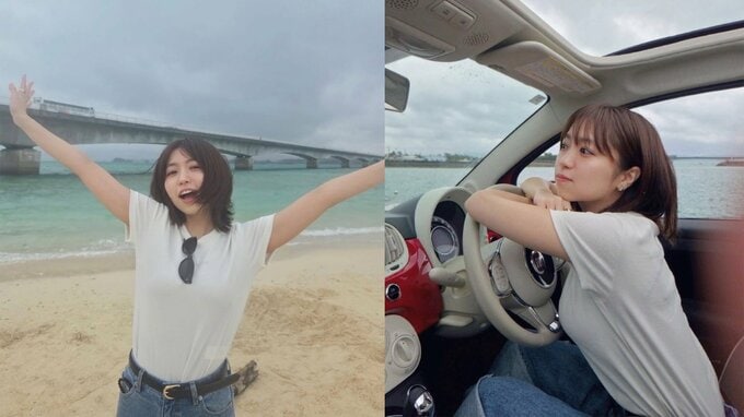 【 大原優乃 】　沖縄でレンタカードライブ　「相変わらずドライブ好きです」　サングラス姿の運転席ショットやビーチでの笑顔に絶賛の声|TBS NEWS DIG