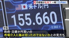 円相場が乱高下　一時160円台突入も　1ドル＝155円近辺まで円高方向に| TBS CROSS DIG with Bloomberg