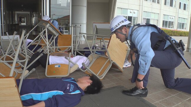 最大震度7の地震を想定 消防、病院、警察が連携 南アルプス市の高校で災害訓練 山梨|TBS NEWS DIG