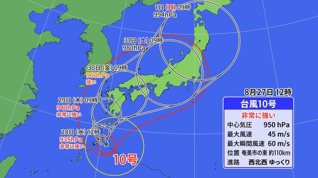台風10号 進路予想 【九州上陸】日本・アメリカ・イギリス 【九州上陸せず】カナダ 予報にずれ まだ確定できない進路と影響|TBS NEWS DIG