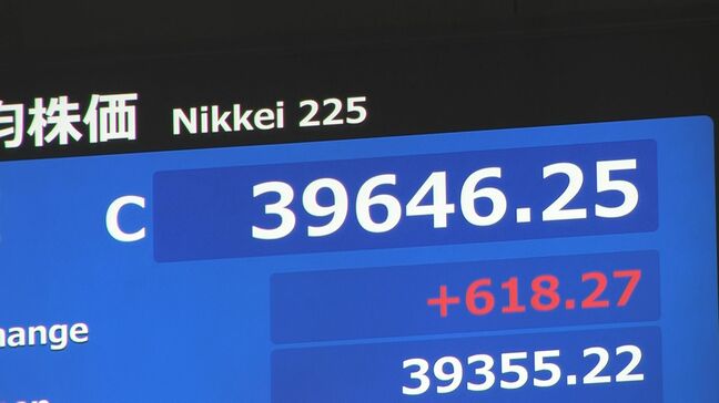 日経平均株価　前日比618円高で取引終える|TBS NEWS DIG