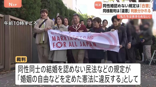 同性婚認めない規定 東京高裁が「合憲」判決 他の5高裁では「違憲」も…原告側は上告の方針 「私たちは決してあきらめません」|TBS NEWS DIG