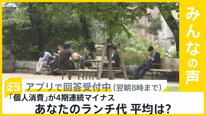 1～3月のGDP 年率ｰ2.0％ 「個人消費」は4期連続マイナス　あなたのランチ代 平均は？【news23】|TBS NEWS DIG