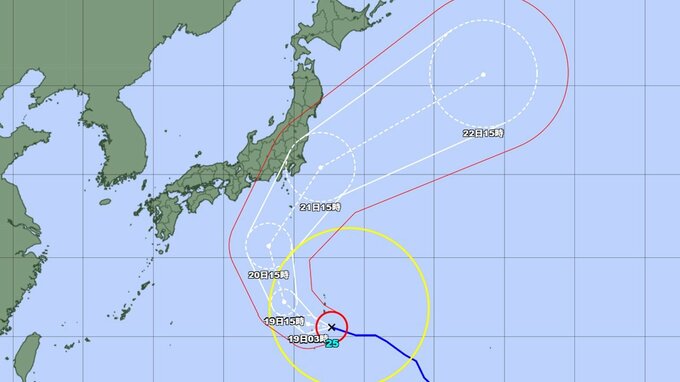 【台風情報】台風25号(ドゥージェン)は今どこに？ シルバーウィークに関東接近の可能性　最大瞬間風速45m/s予想　今後の進路予想も　あすの天気・週間天気を画像で　気象庁　|　山形のニュース│TUYテレビユー山形