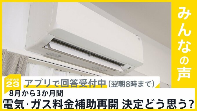 “8月から3か月間”電気・ガス料金補助再開へ 岸田総理が表明　あなたはこの決定どう思う？【news23】|TBS NEWS DIG
