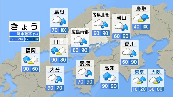【きょう11/26(火)広島天気】前線通過で雨風強まる　夜にはやむが風はやや強い|TBS NEWS DIG