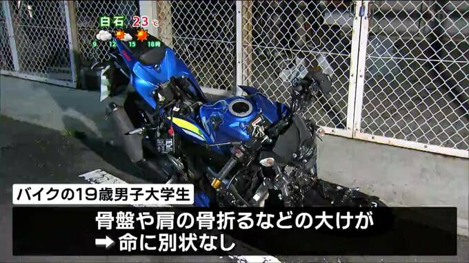 国道4号線・鹿又交差点でバイクと車が衝突事故　バイク運転の19歳男子大学生大けが　仙台　|TBS NEWS DIG