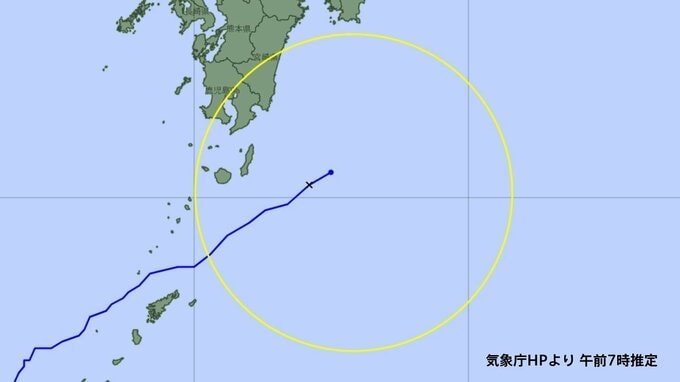 奄美地方は強風域抜けたか　台風7号が種子島沖を北上　最大瞬間風速15.7m　鹿児島(午前7時)|TBS NEWS DIG