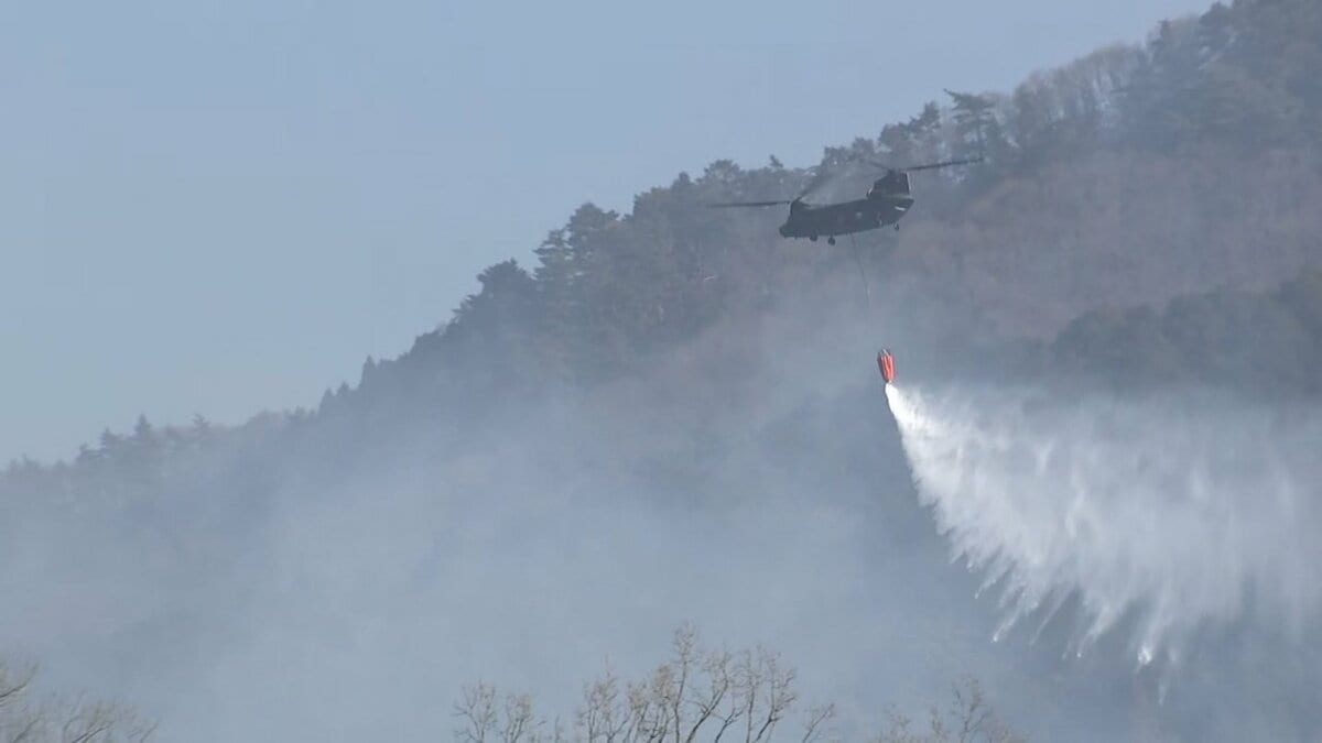 【LIVE画像あり】山林火災9日目　大月市側で延焼続き、138世帯に避難指示　上野原市は昨夜に避難指示を全て解除　山梨・扇山　