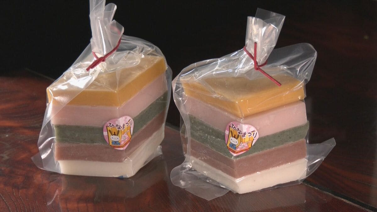 ひと月遅れで｢ひな祭り｣祝う 飛騨地方の名物“5色のひし餅”づくり最盛期 高齢化などで今は1人で製造 色で季節の移り変わりを表現