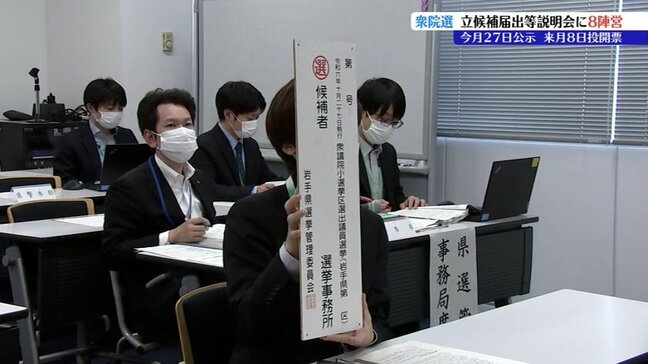 2月8日投開票の衆議院選挙　小選挙区の立候補届出等説明会行われる　8陣営が出席　岩手|TBS NEWS DIG