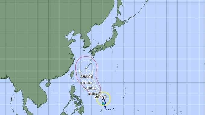【台風情報】週明け、強い勢力で日本列島に接近か...台風6号(チャンミー) 　このあとの勢力と進路を詳しく　今後の天気を画像で　気象庁　|　山形のニュース│TUYテレビユー山形