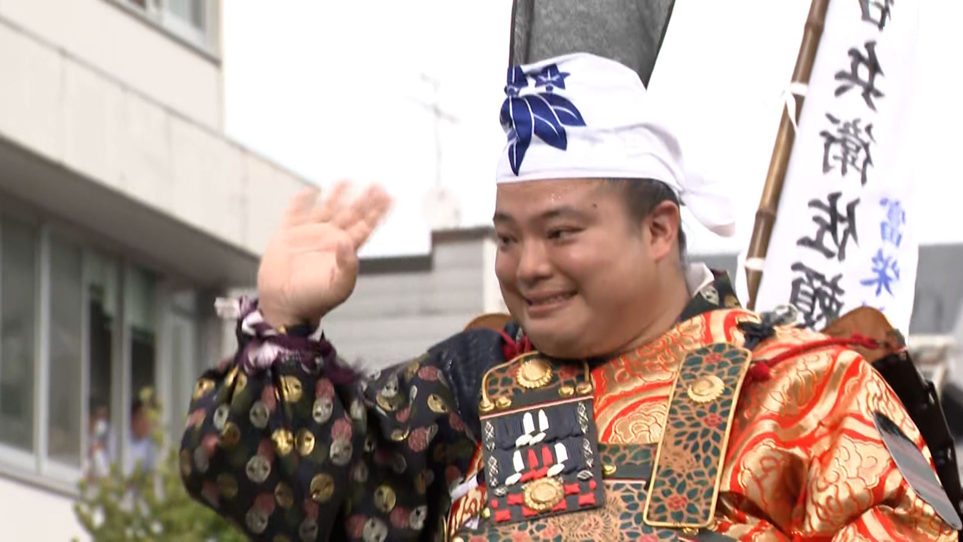 ドラムさんが三島にやってきた！頼朝役で