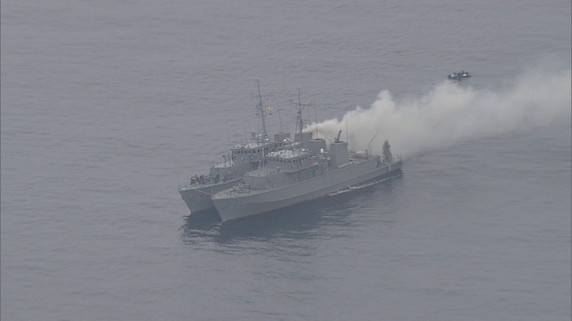 火災で沈没した海上自衛隊の掃海艇「うくしま」民間のサルベージ会社
