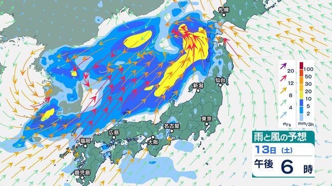 【大雨情報】東海地方は13日夜遅くにかけて非常に激しい雨の降る所がある見込み　1時間に50ミリ13日夕方までに150ミリの雨が降る所も…警報級の大雨となる可能性【雨と風のシミュレーション】|TBS NEWS DIG