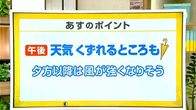 高知の天気　11日　午後から雲広がりやすく雨の降るところも　山岸拓気象予報士が解説|TBS NEWS DIG